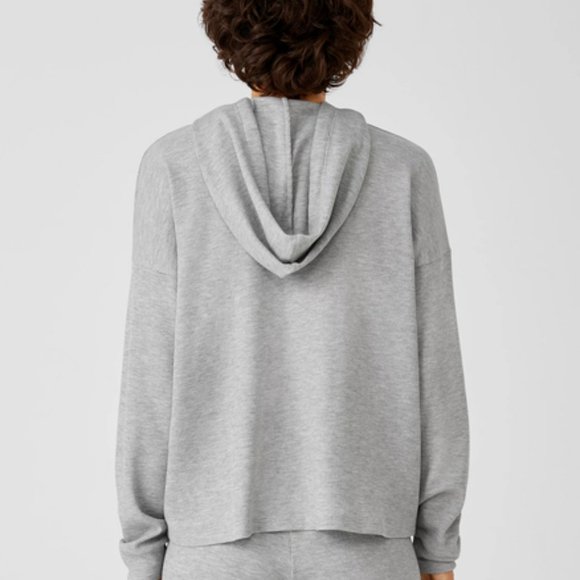 Eileen Fisher Cozy Waffle Knit Hooded Top  Sz XXS - Picture 2 of 14